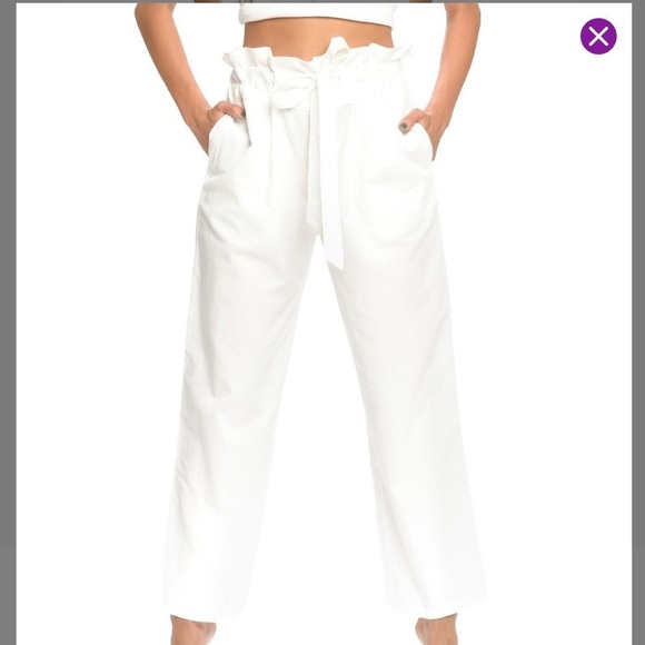 haute latitude Pants - White wide leg pants L/XL